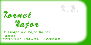 kornel major business card