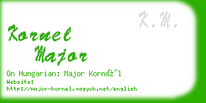 kornel major business card